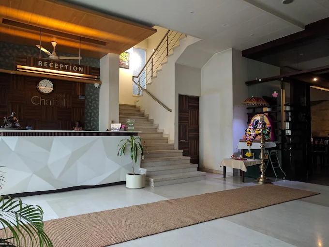 Hotel Chaitali lobby, reception and staircase